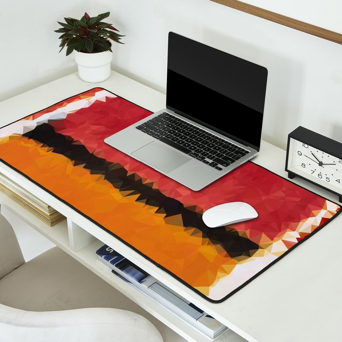 Untitled After Rothko Low Poly Geometric Triangles Desk Mat Gallery Image 2