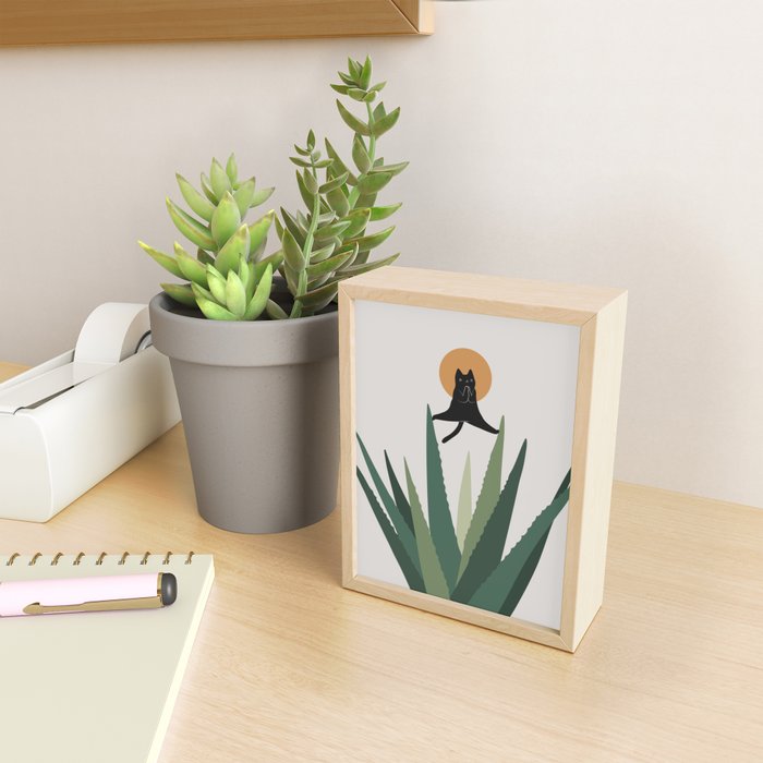 Cat and Plant 43: Nameowste Mini Art Print Gallery Image 2