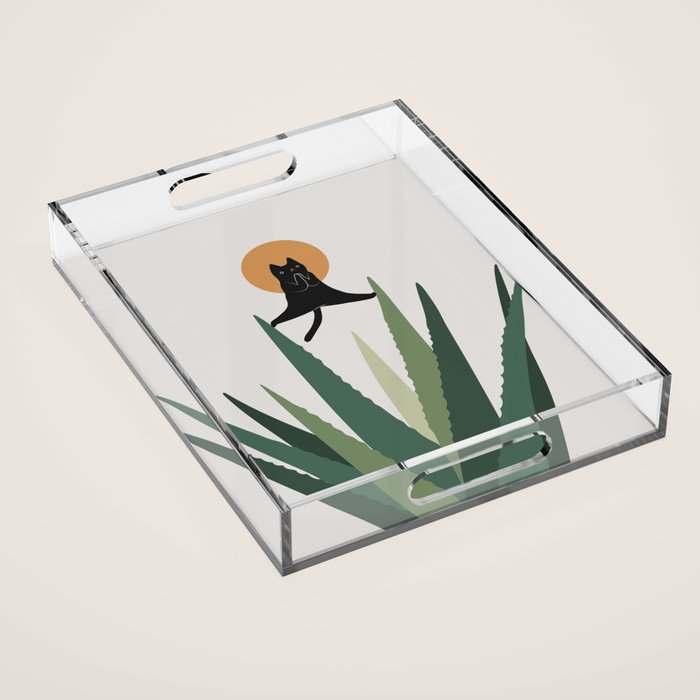 Cat and Plant 43: Nameowste Acrylic Tray Gallery Image 1