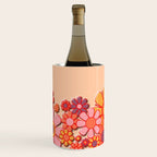 Retro Garden Flower Cuff Puffy Look Pink Peach Orange 60s 70s Pattern Wine Chiller Gallery Image 1