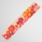 Retro Garden Flower Cuff Puffy Look Pink Peach Orange 60s 70s Pattern Table Runner Gallery Image 3