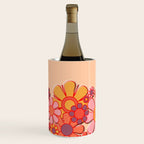 Retro Garden Flower Cuff Puffy Look Pink Peach Orange 60s 70s Pattern Wine Chiller Gallery Image 3