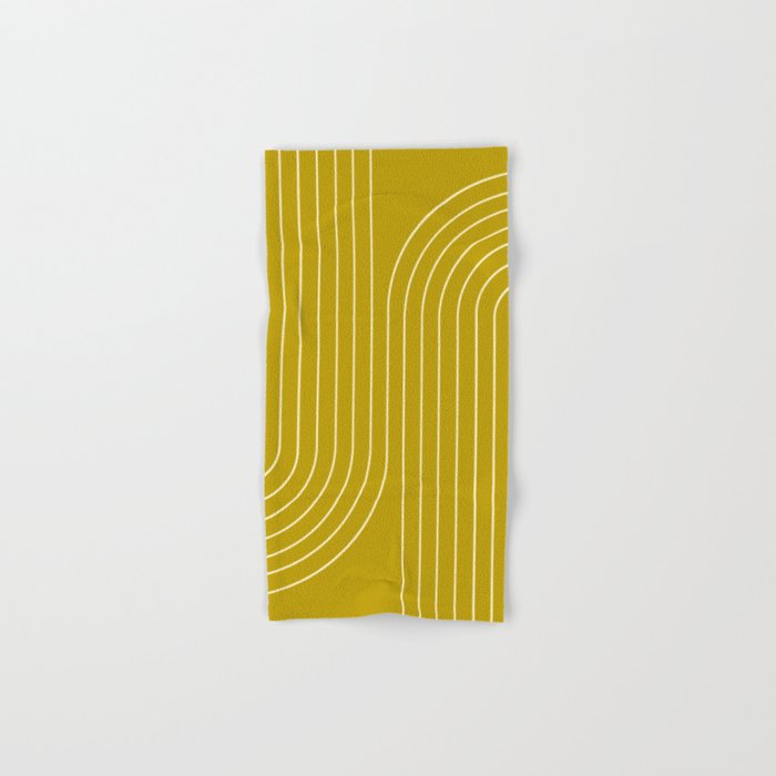 Minimal Line Curvature XVII Chartreuse Mid Century Modern Arch Abstract Bath Towel Gallery Image 1