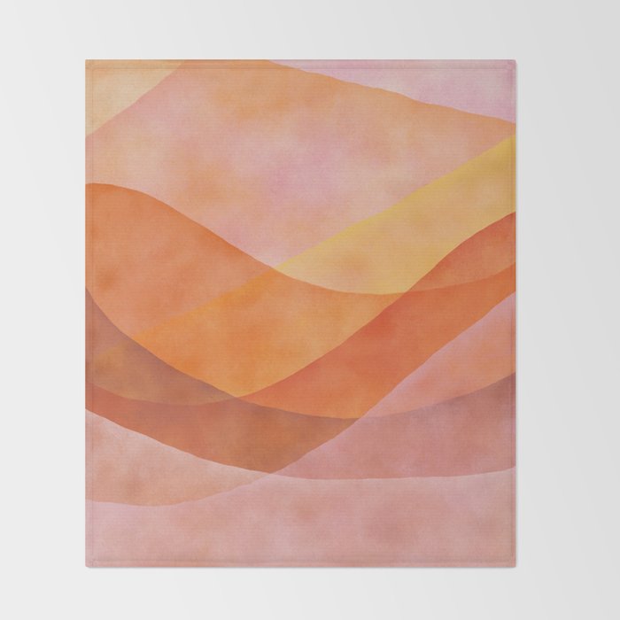 Modern Abstract Art Print - Watercolor Mountain #8 Throw Blanket Gallery Image 2