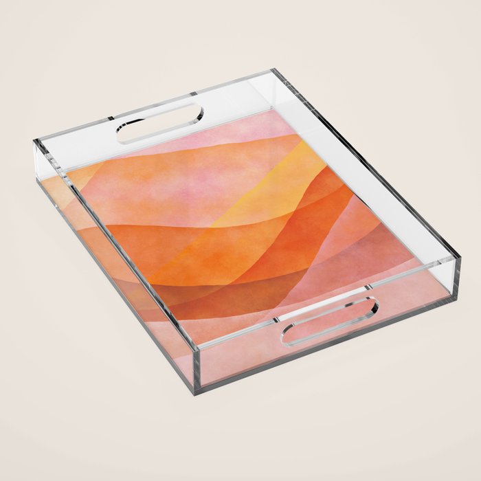 Modern Abstract Art Print - Watercolor Mountain #8 Acrylic Tray Gallery Image 1