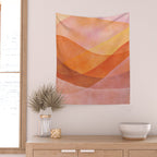 Modern Abstract Art Print - Watercolor Mountain #8 Wall Tapestry Gallery Image 2