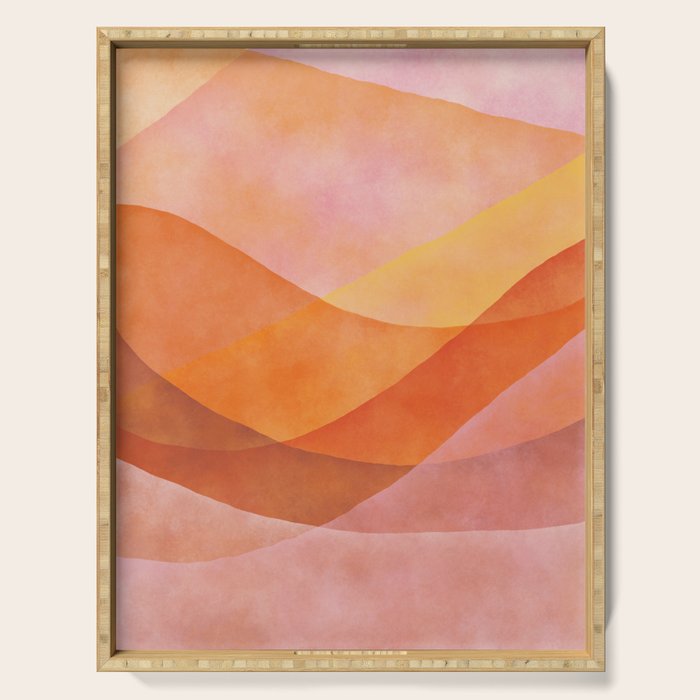 Modern Abstract Art Print - Watercolor Mountain #8 Serving Tray Gallery Image 1