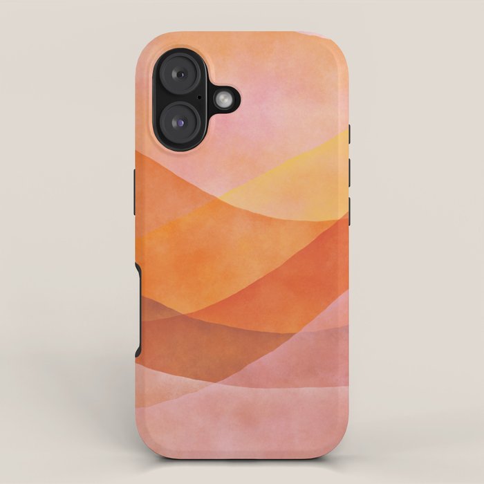 Modern Abstract Art Print - Watercolor Mountain #8 iPhone Case Gallery Image 1