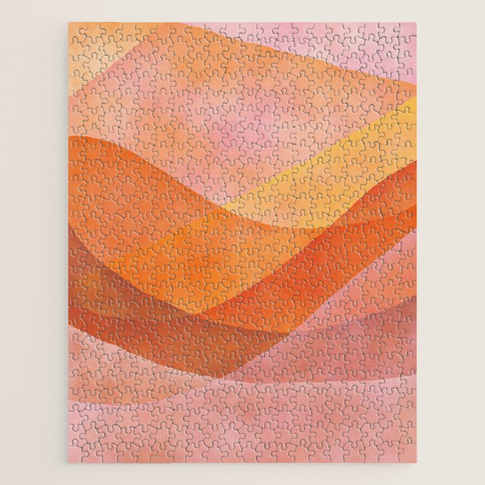 Modern Abstract Art Print - Watercolor Mountain #8 Jigsaw Puzzle Gallery Image 1