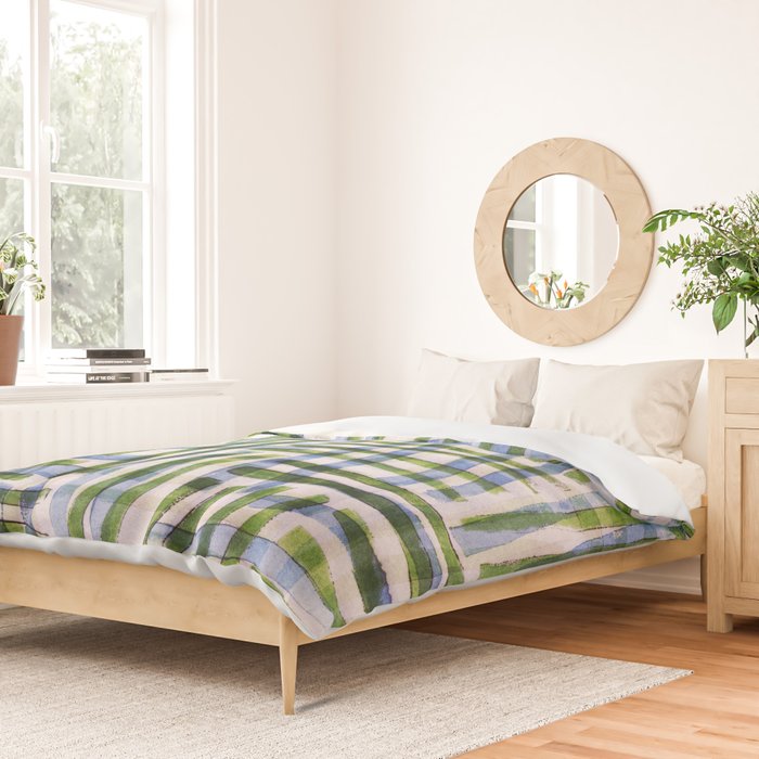 Abstract Linocut Pattern #8 Duvet Cover Gallery Image 2