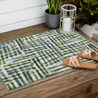 Abstract Linocut Pattern #8 Outdoor Rug Gallery Image 2