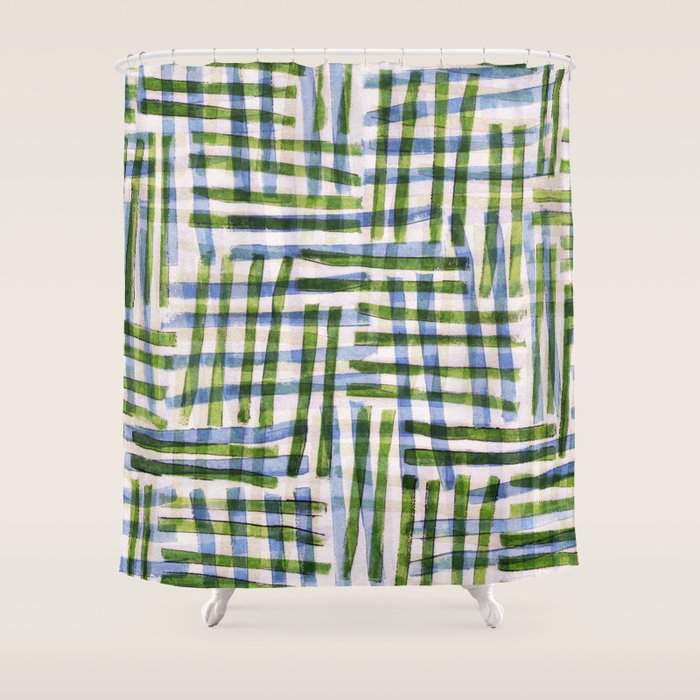 Abstract Linocut Pattern #8 Shower Curtain Gallery Image 1