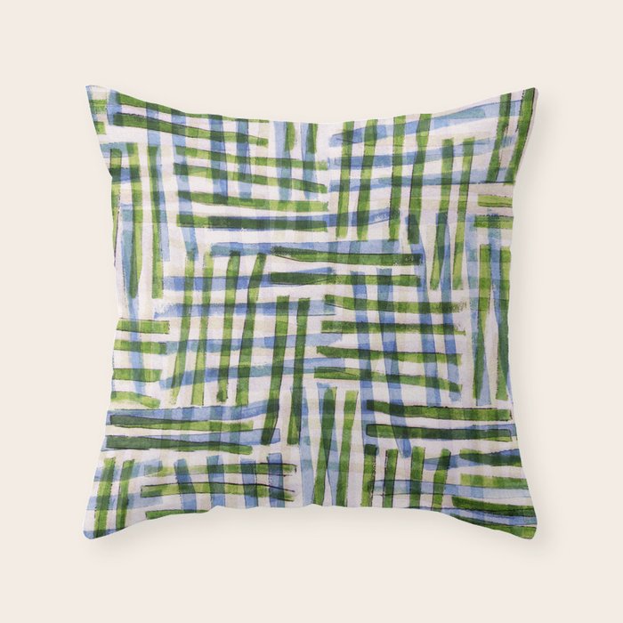 Abstract Linocut Pattern #8 Throw Pillow Gallery Image 1