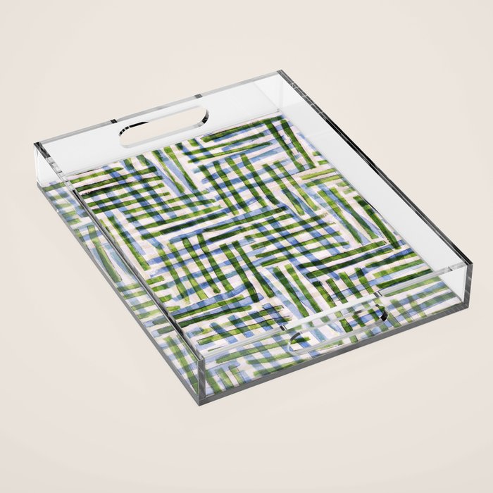 Abstract Linocut Pattern #8 Acrylic Tray Gallery Image 1
