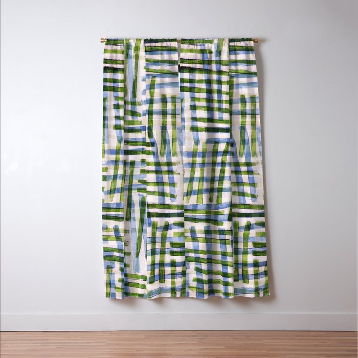 Abstract Linocut Pattern #8 Window Curtain Gallery Image 3