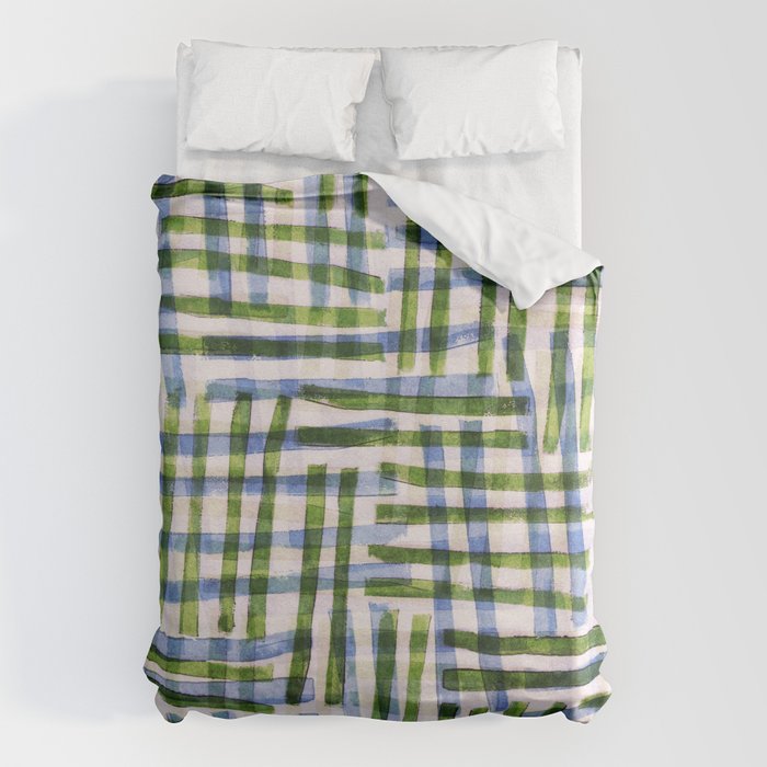 Abstract Linocut Pattern #8 Duvet Cover Gallery Image 6