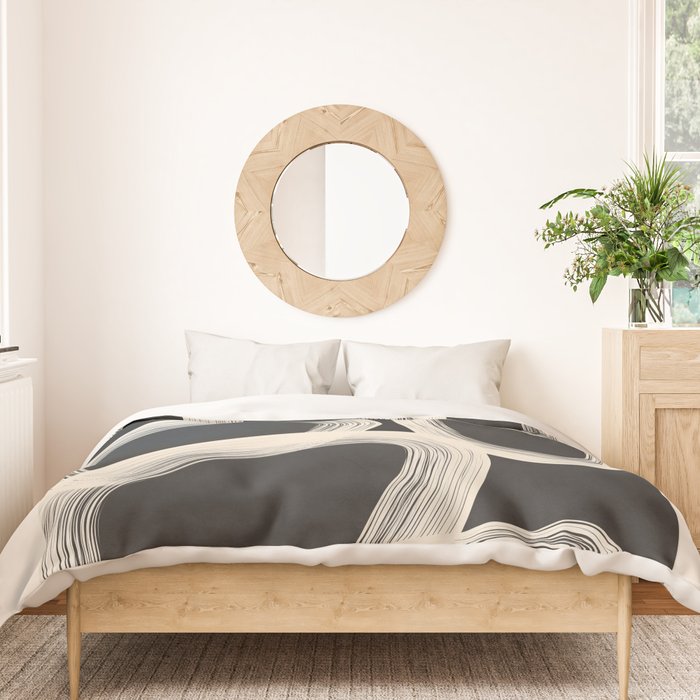Black and White  Abstract Line Art  2 Duvet Cover Gallery Image 3