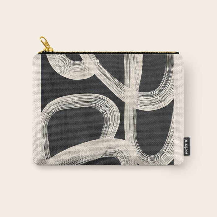 Black and White  Abstract Line Art  2 Carry All Pouch Gallery Image 1