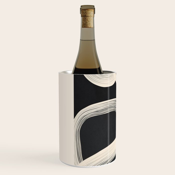 Black and White  Abstract Line Art  2 Wine Chiller Gallery Image 2