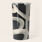 Black and White  Abstract Line Art  2 Travel Mug Gallery Image 1
