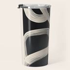 Black and White  Abstract Line Art  2 Travel Mug Gallery Image 3