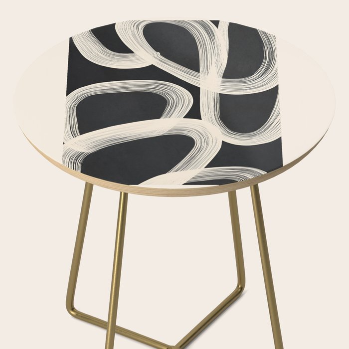 Black and White  Abstract Line Art  2 Side Table Gallery Image 2
