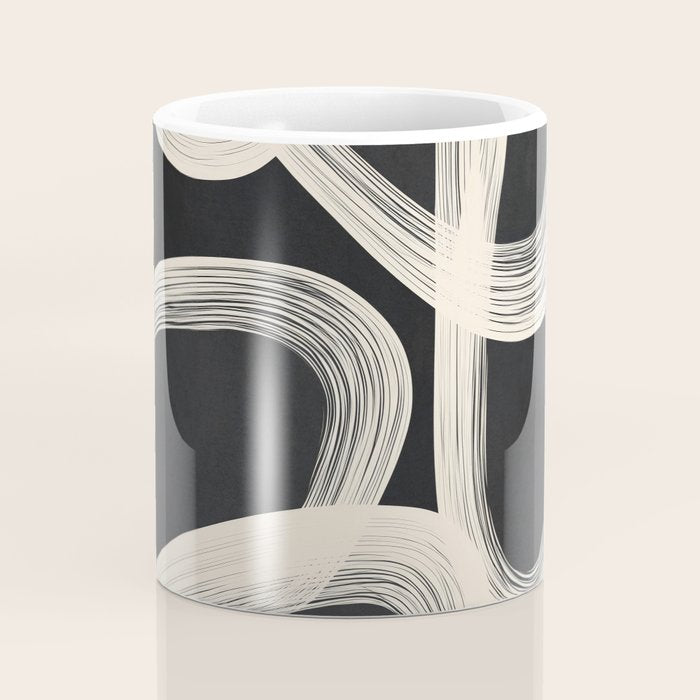 Black and White  Abstract Line Art  2 Coffee Mug Gallery Image 4