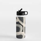Black and White  Abstract Line Art  2 Water Bottle Gallery Image 1