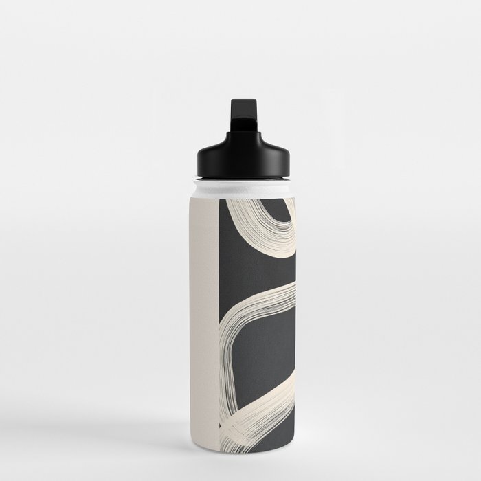 Black and White  Abstract Line Art  2 Water Bottle Gallery Image 3