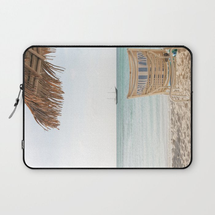 Summer Holiday Beach Photo | Aruba Island Ocean View Art Print | Caribbean Nature Travel Photography Laptop Sleeve Gallery Image 1