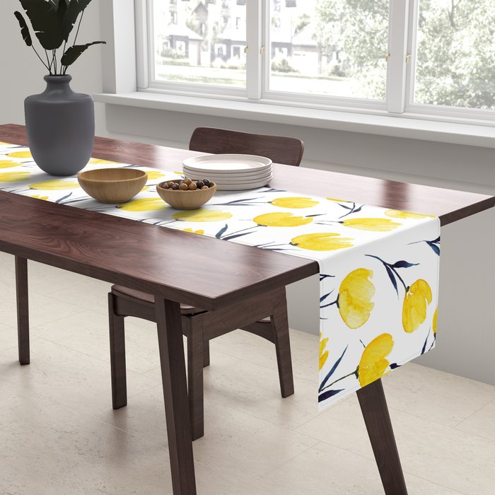 Yellow Tulips | Watercolour Pattern Table Runner Gallery Image 2