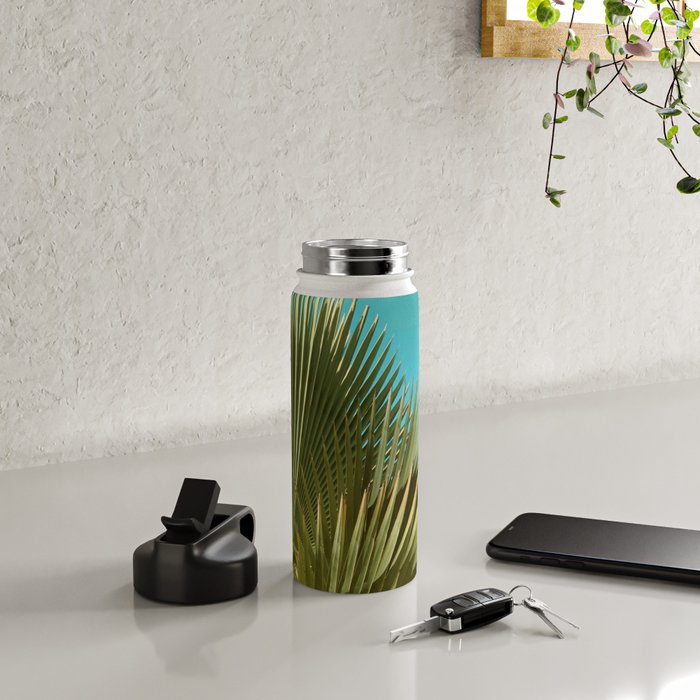 Cuban Palm and Clouds Water Bottle Gallery Image 4