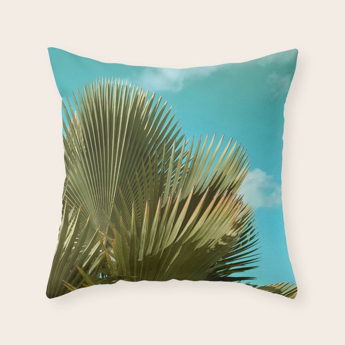 Cuban Palm and Clouds Throw Pillow Gallery Image 1