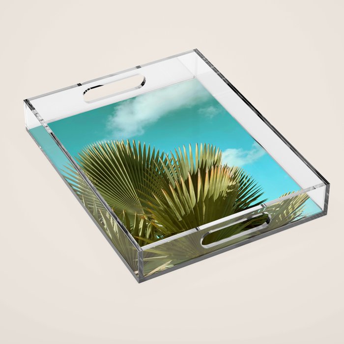 Cuban Palm and Clouds Acrylic Tray Gallery Image 1