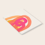 Funky Retro 70's Style Pattern Orange Pink Greindent Striped Circles Mid Century Colorful Pop Art Notebook Gallery Image 2