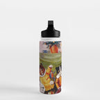 'A Merry Christmas' Vintage Cat Art by Louis Wain Water Bottle Gallery Image 3