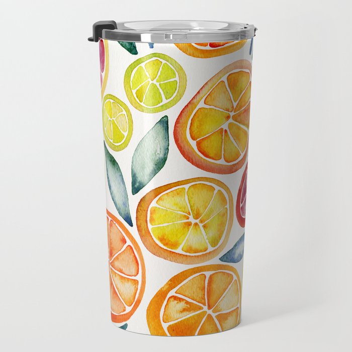 Sliced Citrus Watercolor Travel Mug Gallery Image 3