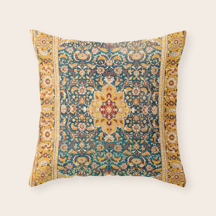 Amritsar Punjab Northwest Indian Rug Print Throw Pillow Gallery Image 6