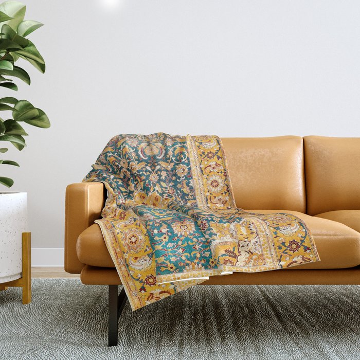 Amritsar Punjab Northwest Indian Rug Print Throw Blanket Gallery Image 1