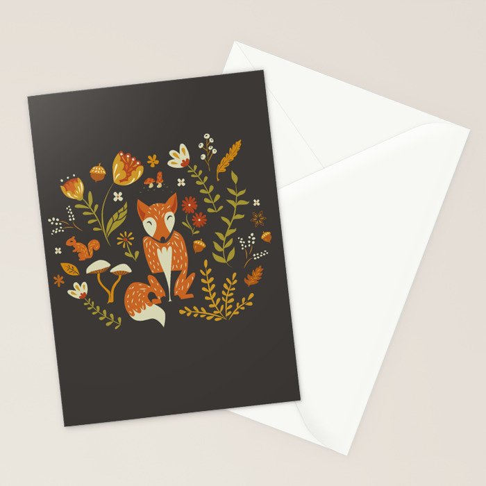 Fox in an Autumn Garden Stationery Card Gallery Image 2