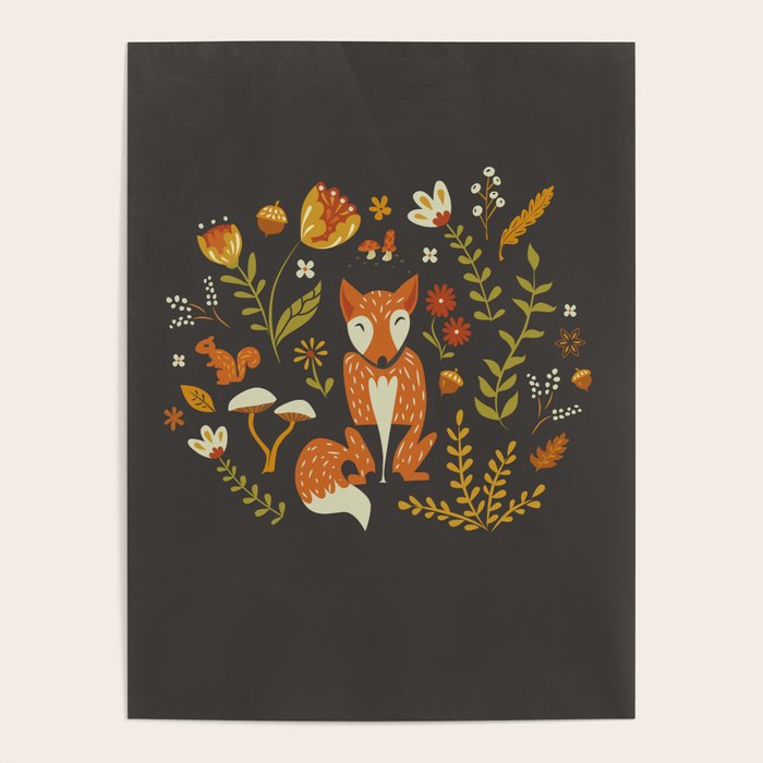 Fox in an Autumn Garden Poster Gallery Image 1