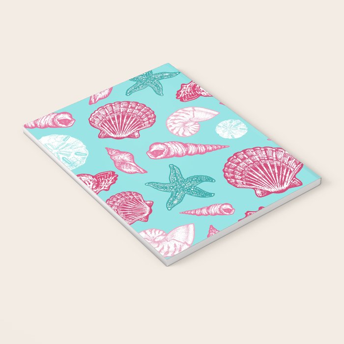 Seashell Pattern - Pink and mint Notebook Gallery Image 3