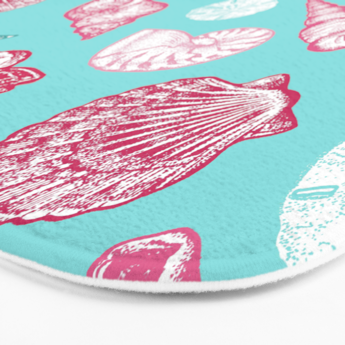 Seashell Pattern - Pink and mint Bath Mat Gallery Image 3