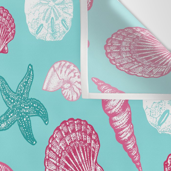 Seashell Pattern - Pink and mint Wall Tapestry Gallery Image 3