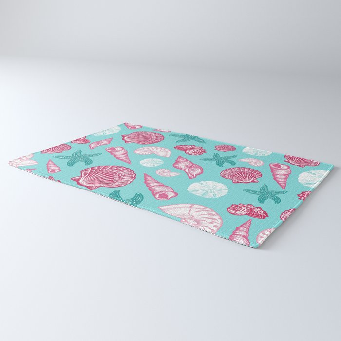Seashell Pattern - Pink and mint Rug Gallery Image 3