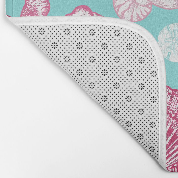 Seashell Pattern - Pink and mint Bath Mat Gallery Image 2