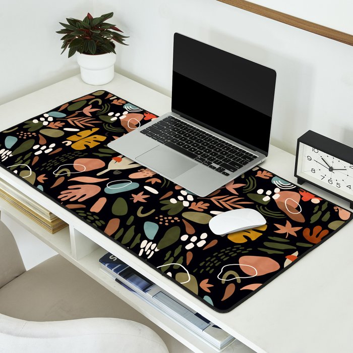 Abstract shapes of dark modern nature Desk Mat Gallery Image 2