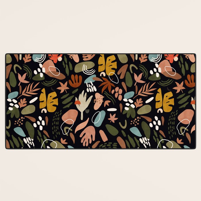 Abstract shapes of dark modern nature Desk Mat Gallery Image 3
