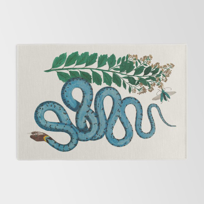 Albertus Seba Snakes Blue Snake  Rug Gallery Image 2