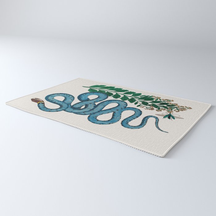 Albertus Seba Snakes Blue Snake  Rug Gallery Image 3